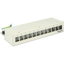 Delock Keystone Desktop Patch Panel 12 Port grey