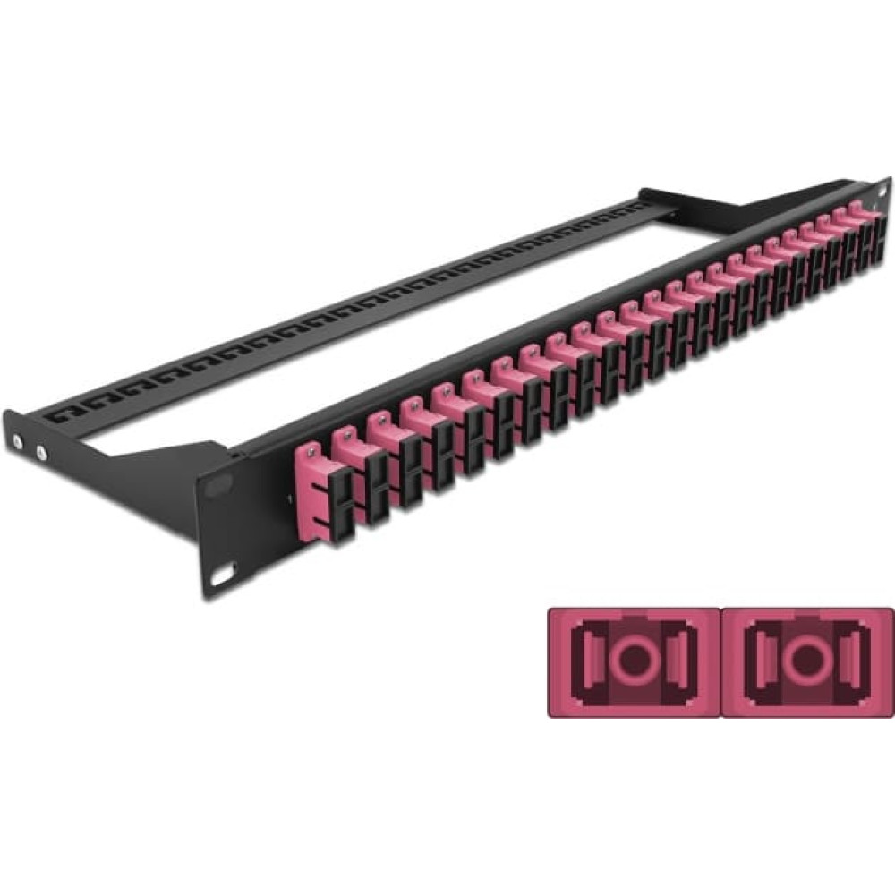 Delock 19″ Fibre Patch Panel 24 port SC Duplex violet