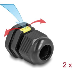 Delock Cable Gland M20 with ventilation IP68 dust and waterproof black 2 pieces