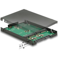 Delock 2.5″ Converter SATA 22 pin > 2 x mSATA with RAID with Enclosure