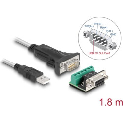 Delock Adapter USB 2.0 Type-A to 1 x Serial RS-422/485 male with 6 pin terminal block 5 V 1.8 m