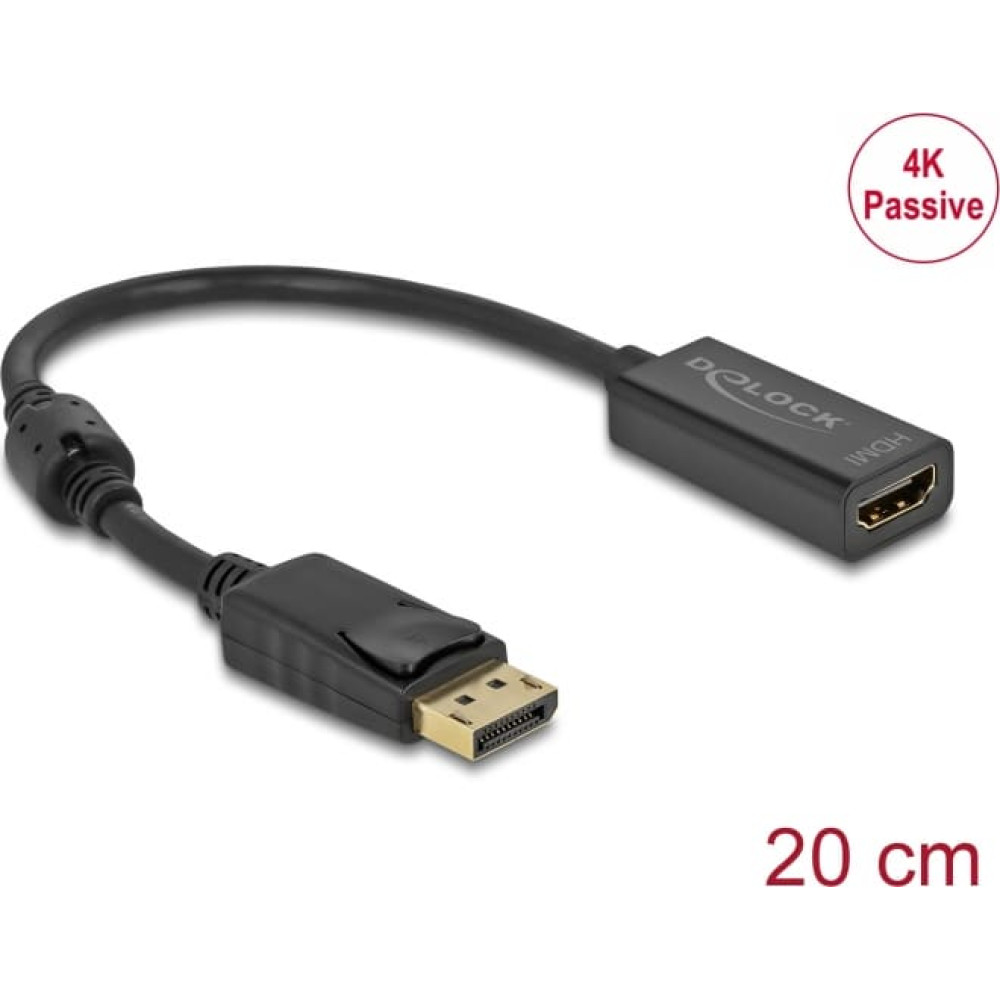 Delock Adapter DisplayPort 1.2 male to HDMI female 4K Passive black