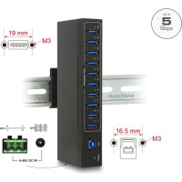 Delock External Industry Hub 10 x USB 3.0 Type-A with 20 kV ESD protection