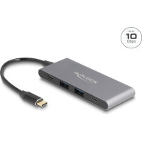 Delock 4 Port USB Type-C™ Hub with 2 x USB Type-A and 2 x USB Type-C™ 10 Gbps
