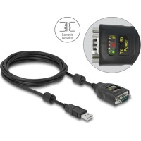 Delock Adapter USB 2.0 Type-A to Serial RS-232 D-Sub 9 pin 2.5 kV Galvanic Isolation 2 m