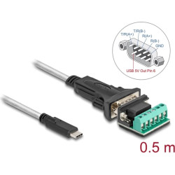 Delock Adapter USB Type-C™ to 1 x Serial RS-422/485 male with 6 pin terminal block 5 V 0.5 m