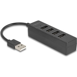 Delock USB Hub 4 port USB 2.0 with 4 x USB Type-A female black