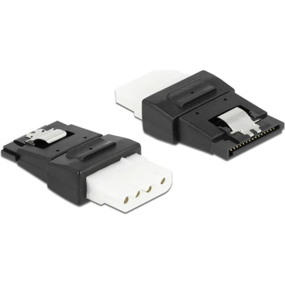 Delock Adapter Power 4pin Molex female  SATA power 15pin female with clip