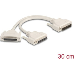 Delock Adapter Y-Cable Splitter D-Sub 25 pin male to 2 x D-Sub 25 pin female with screws 30 cm