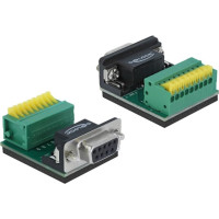 Delock Adapter D-Sub 9 pin female to Terminal Block 9 pin with Push Button