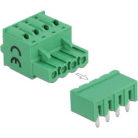 Delock Terminal block set for PCB 4 pin 5.08 mm pitch horizontal