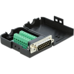 Delock Sub-D15 male to Terminal Block Adapter with Enclosure