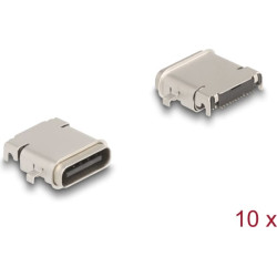 Delock USB 5 Gbps USB Type-C™ female 24 pin SMD connector for solder mounting waterproof 10 pieces