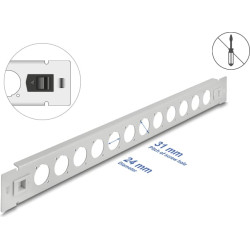 Delock 19″ D-Type Patch Panel 12 port tool free grey