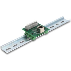 Delock RJ50 female to Terminal Block with push-button for DIN rail angled