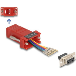 Delock D-Sub 9 pin female to RJ12 female Assembly Kit red