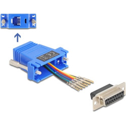 Delock D-Sub 15 pin female to RJ12 female Assembly Kit blue