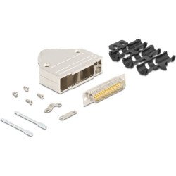 Delock Sub-D connector housing 44 pin metal including male connector and mounting material
