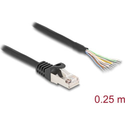 Delock Cable RJ50 male to open wire ends S/FTP 0.25 m black