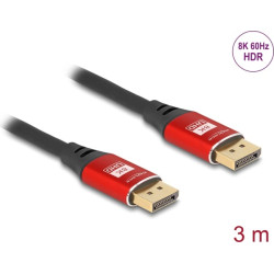 Delock DisplayPort Cable 8K 60 Hz 3 m red metal