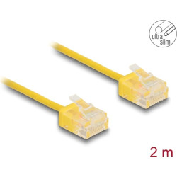 Delock RJ45 Network Cable Cat.6 UTP Ultra Slim 2 m yellow with short plugs