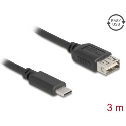 Delock USB 2.0 Cable USB Type-C™ male to EASY USB Type-A female 3 m