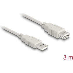 Delock Extension cable USB 2.0 Type-A male to USB 2.0 Type-A female 3 m beige