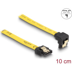 Delock SATA 3 Gb/s Cable straight to downwards angled 10 cm yellow