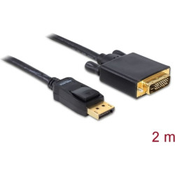 Delock Cable DisplayPort 1.2 male > DVI 24+1 male passive 2 m black