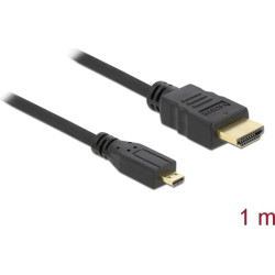 Delock Cable High Speed HDMI with Ethernet A/D male/male 1m