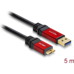 Delock Cable USB 3.2 Gen 1 Type-A male > USB 3.2 Gen 1 Type Micro-B male 5 m Premium