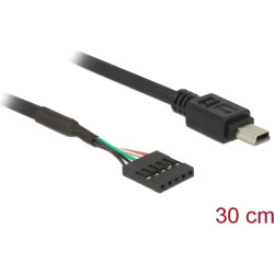 Delock Cable USB 2.0 pin header female 5 pin > USB 2.0 Type Mini-B male 30 cm