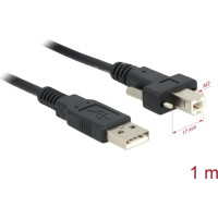 Delock Cable USB 2.0 type A male > USB 2.0 type B male with screws 1 m