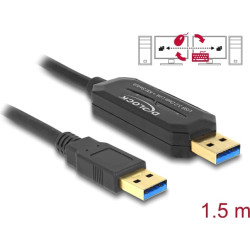 Delock USB 5 Gbps Data Link Cable + KM Switch Type-A to Type-A 1.5 m