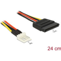Delock Power Cable SATA 15 pin receptacle > 4 pin floppy male 24 cm