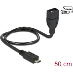 Delock Cable USB 2.0 Micro-B male > USB 2.0 Type-A female OTG ShapeCable 0.50 m