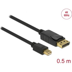 Delock Cable Mini Displayport 1.2 male - Displayport male 4K 0.5 m black