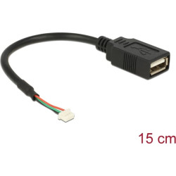Delock Cable USB 2.0 pin header female 1,25 mm 4 pin > USB 2.0 Type-A female 15 cm
