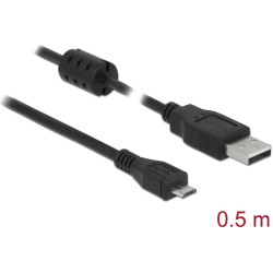 Delock Cable USB 2.0 Type-A male > USB 2.0 Micro-B male 0.5 m black