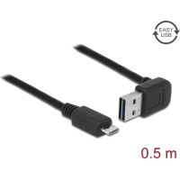 Delock Cable EASY-USB 2.0 Type-A male angled up / down > USB 2.0 Type Micro-B male 0,5 m