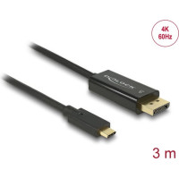 Delock Cable USB Type-C™ male > DisplayPort male (DP Alt Mode) 4K 60 Hz 3 m black