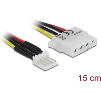 Delock Cable Power Floppy 4 pin male > Molex 4 pin female 15 cm