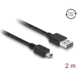 Delock Cable EASY-USB 2.0 Type-A male > USB 2.0 Type Mini-B male 2 m black