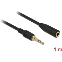 Delock Stereo Jack Extension Cable 3.5 mm 3 pin male to female 1 m black