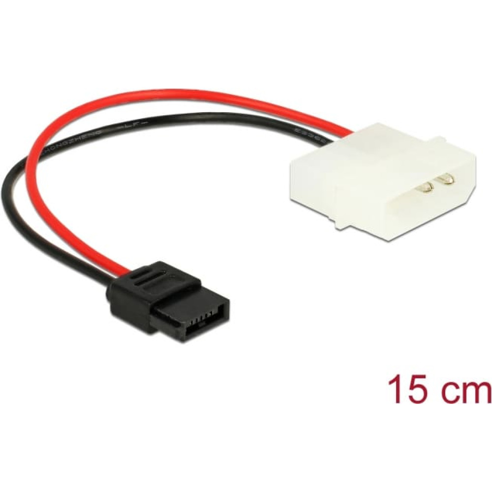 Delock Power Cable Molex 4 pin plug to Slim SATA 6 pin receptacle 15 cm