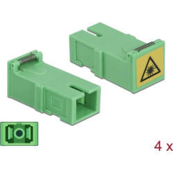 Delock Optical Fiber Coupler with laser protection flip SC Simplex female to SC Simplex female 4 pieces