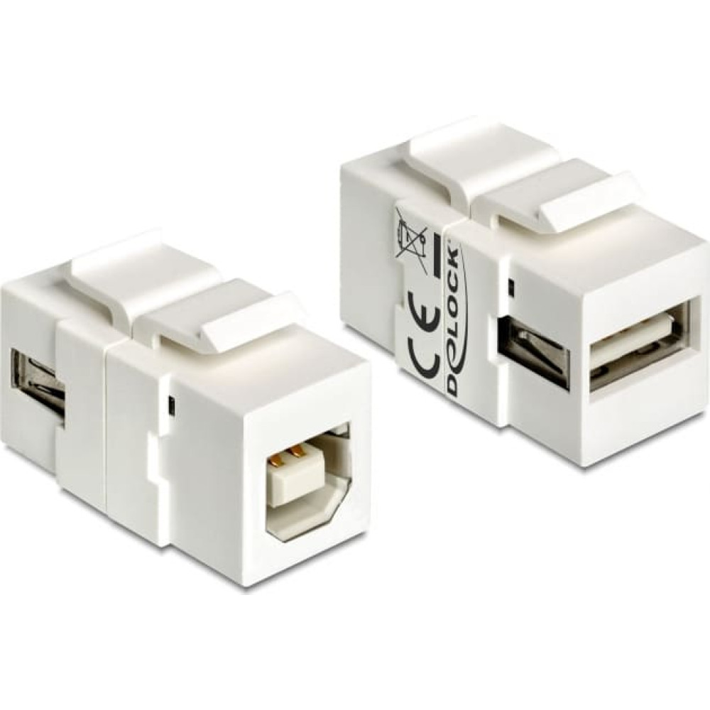 Delock Keystone Module USB 2.0 A female > USB 2.0 B female white