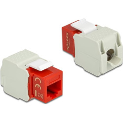 Delock Keystone Module RJ45 female > LSA Cat.6 UTP red