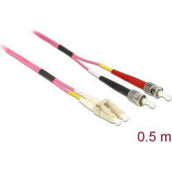 Delock Cable Optical Fibre LC to ST Multi-mode OM4 0.5 m