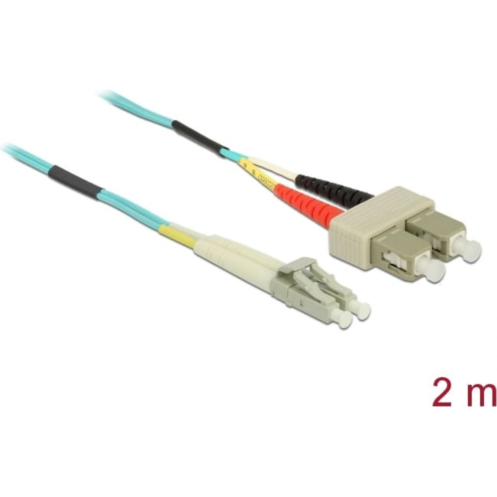 Delock Cable Optical Fibre LC to SC Multi-mode OM3 2 m